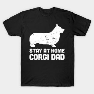 Corgi - Funny Stay At Home Dog Dad T-Shirt